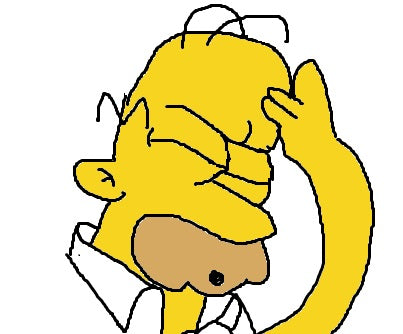 Drawing of Homer Simpson - Facepalm