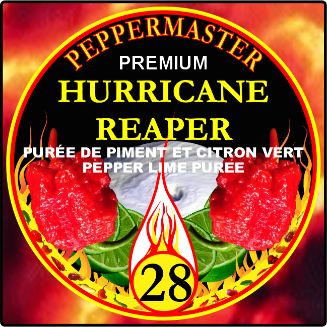 Hurricane Carolina Reaper. Pepper Lime Puree. Extreme.